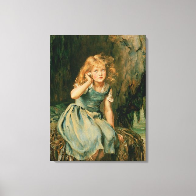 Lienzo Escuchando el mar (Anverso)