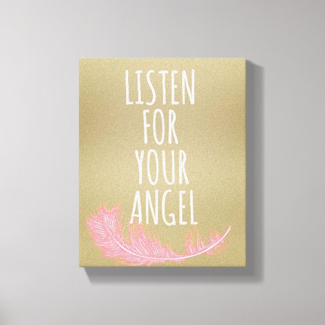 Lienzo Escuche inspirador a su ángel Cita (Anverso)