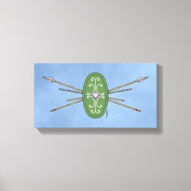 Lienzo Escudo celta y lentes antiguos (Anverso)