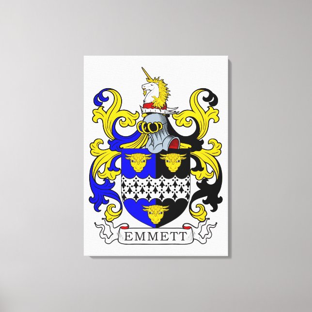 Lienzo Escudo de armas de Emmett (Anverso)