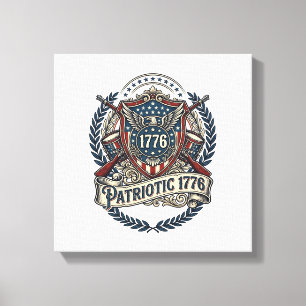Lienzo Escudo de batalla patriótico 1776 Símbolo inspirad