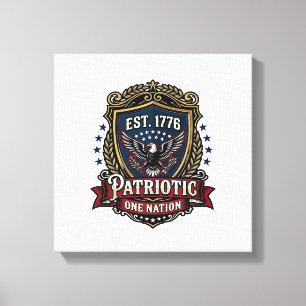 Lienzo Escudo de batalla patriótico 1776 Símbolo inspirad