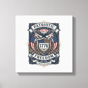 Lienzo Escudo de batalla patriótico 1776 Símbolo inspirad