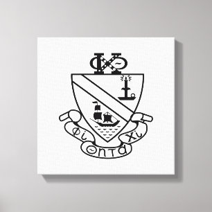 Lienzo Escudo de Phi Chi Theta B&W