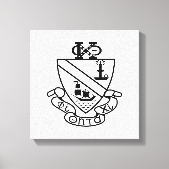 Lienzo Escudo de Phi Chi Theta | B&W (Anverso)