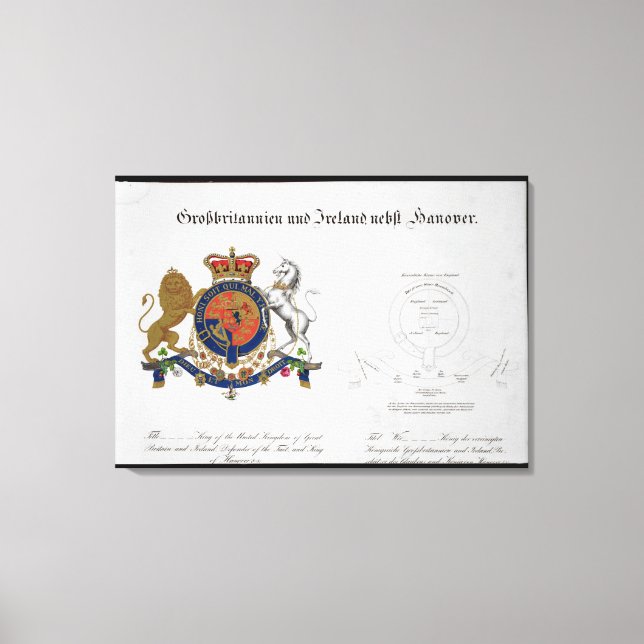 Lienzo Escudo del Rey del Reino Unido de Gran B (Anverso)