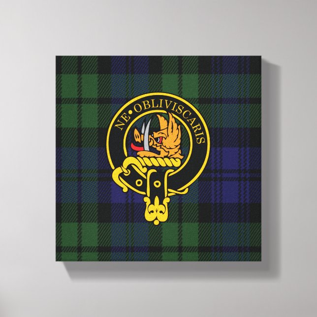Lienzo Escudo escocés Campbell y Tartán Canvas print (Anverso)