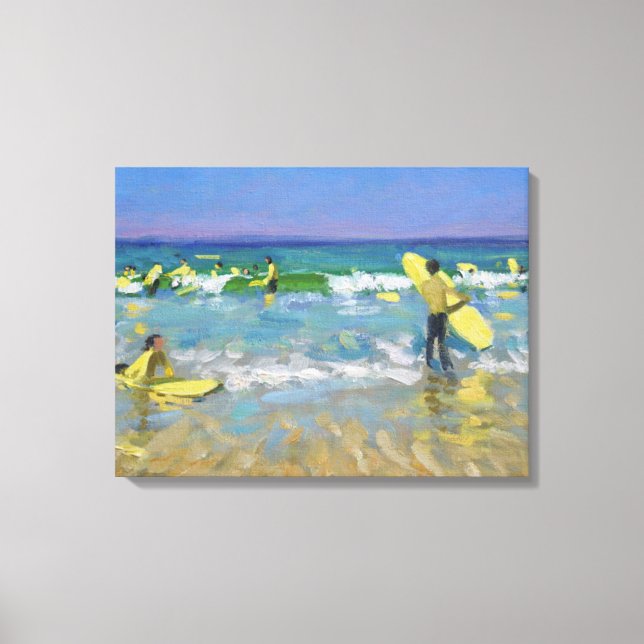 Lienzo Escuela de Surf en St. Ives (Anverso)