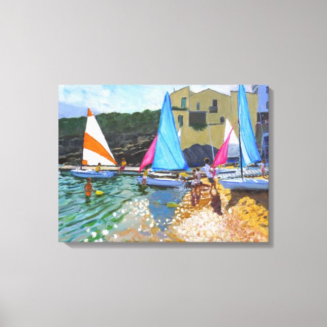 Lienzo escuela de vela calella de palafrugall (Anverso)
