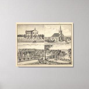 Lienzo Escuela, iglesia, residencias, Yolo Co