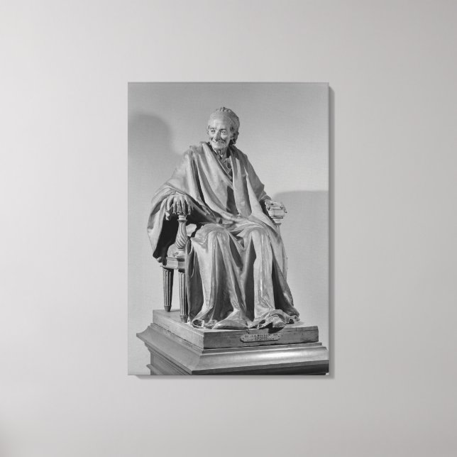 Lienzo Escultura sentada de Voltaire (Anverso)