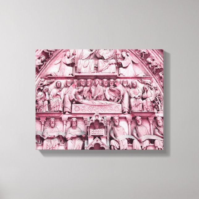 Lienzo Esculturas históricas cristianas Notre Dame Paris (Anverso)