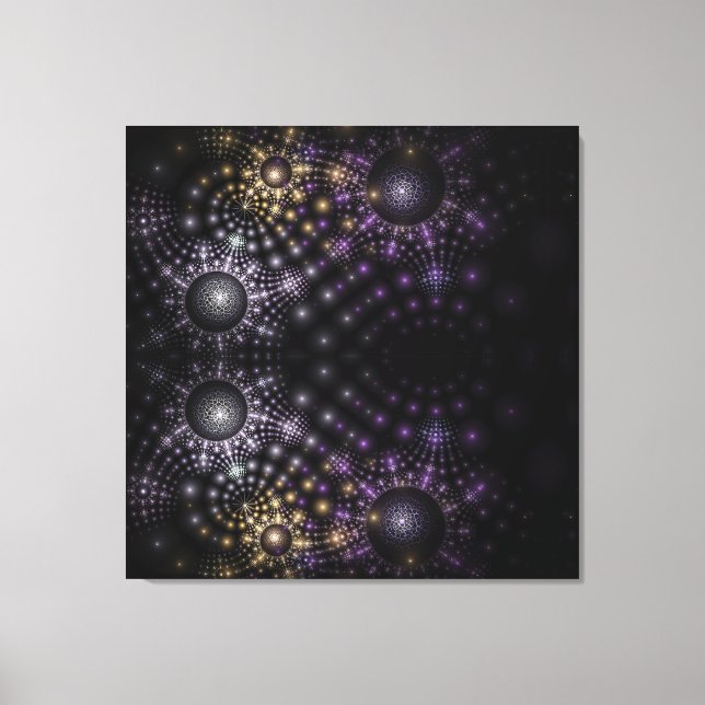 Lienzo Esfera fractal Mandala Universo Canvas extendidas (Anverso)