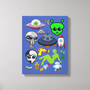 Lienzo Espacio personalizado Aliens Graves Hoja de colecc