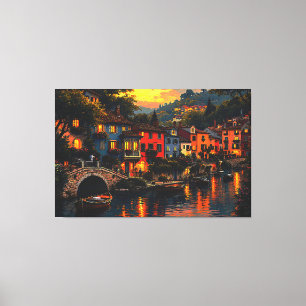 Lienzo "Espalda nocturna en el canal