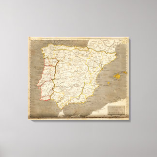 Lienzo España, Portugal Mapa de Arrowsmith