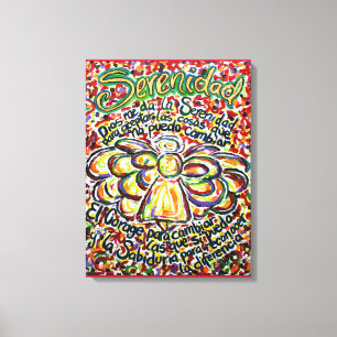 Lienzo Español Serenity Prayer Angel Art Canvas Print