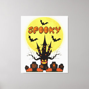 Lienzo Espectacular noche brillante Halloween Canvas Wall