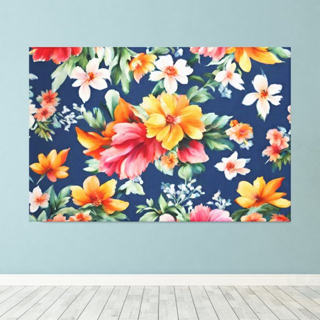 Lienzo Espectáculo floral brillante de verano en Italia (Insitu (piso de madera))