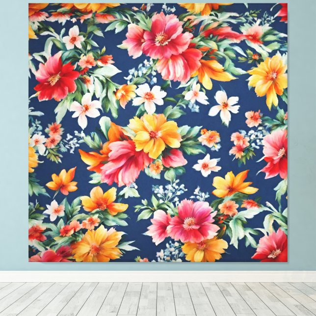 Lienzo Espectáculo floral brillante de verano en Italia (Insitu (piso de madera))