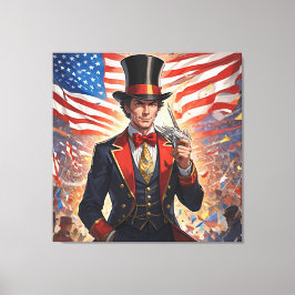 Lienzo Espectáculo patriótico mago