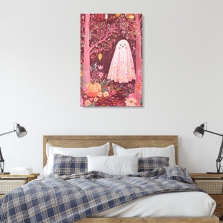 Lienzo Espectador rosa caprichoso en un bosque floral enc