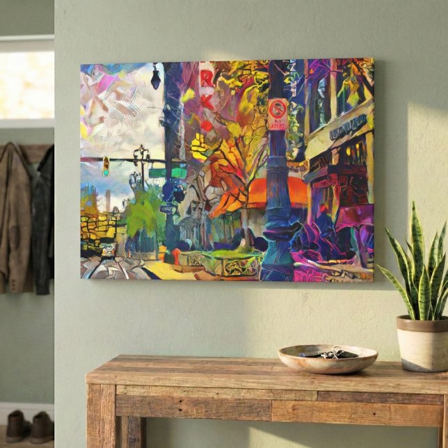 Lienzo Espectro abstracto de urbanidad de Detroit (Detroit's Bold Side)