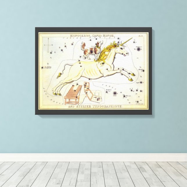 Lienzo Espejo de Urania, Mapa Celeste de Astronomía Antig (Insitu (piso de madera))