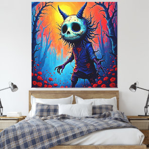 Lienzo Espeluznante demonio en el diseño de Spooky Woods