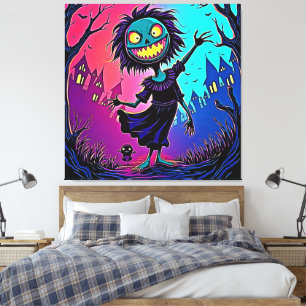 Lienzo Espeluznante diseño de Halloween Noche