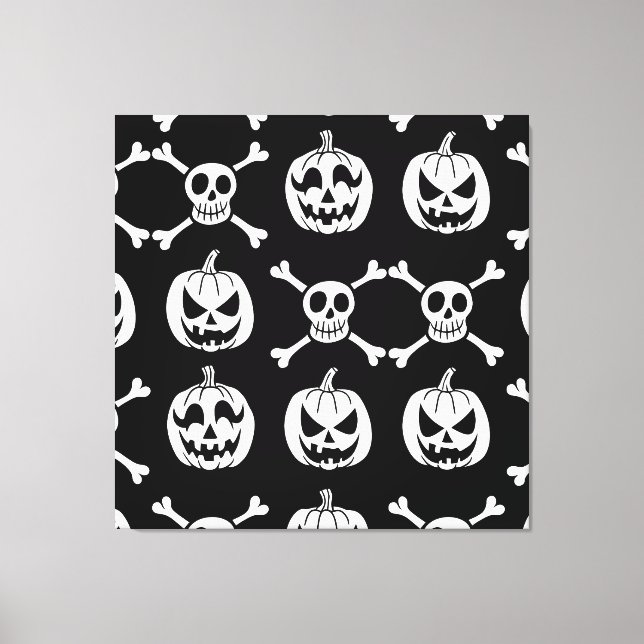 Lienzo Espeluznante patrón de Halloween (Anverso)