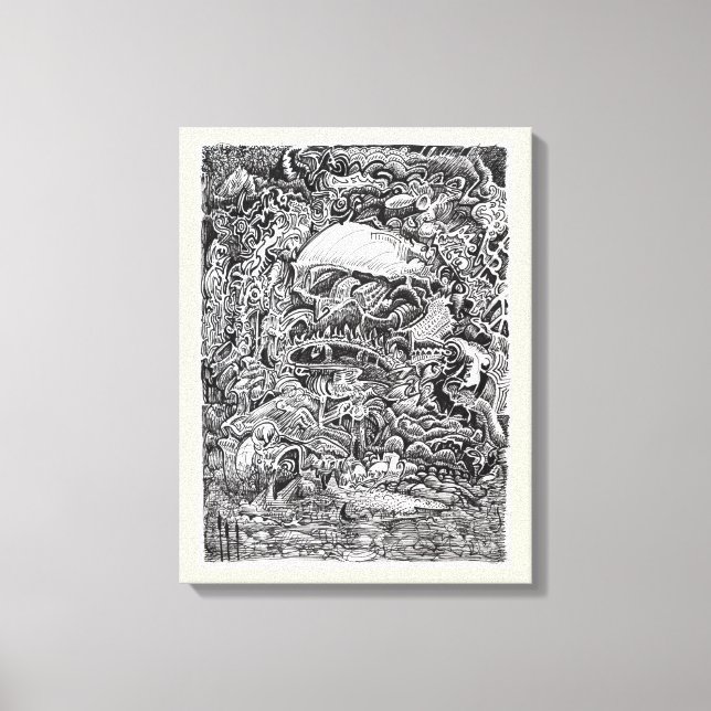 Lienzo Esperando la salida del Maelstrom (Anverso)