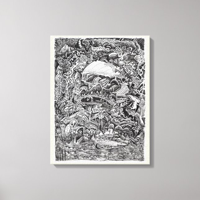 Lienzo Esperando la salida del Maelstrom (Anverso)