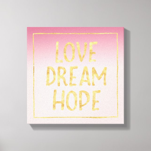 Lienzo Esperanza rosada del sueño del amor del oro de (Anverso)