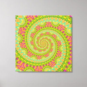 Lienzo Espiral de energía de las flores SUNNY