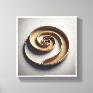 Lienzo Espiral Dorada Minimalista - Relieve Geométrico 3D