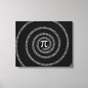 Lienzo Espiral para Pi en negro sólido