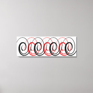 Lienzo espiral rojo y negro