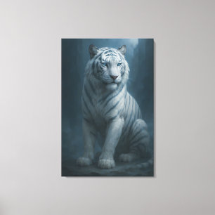 Lienzo Espíritu de Hielo Tigre Blanco – Guardián Místico 
