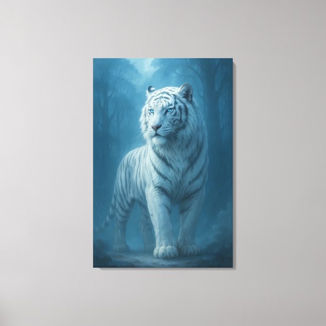 Lienzo Espíritu de Hielo Tigre Blanco – Guardián Místico  (Anverso)