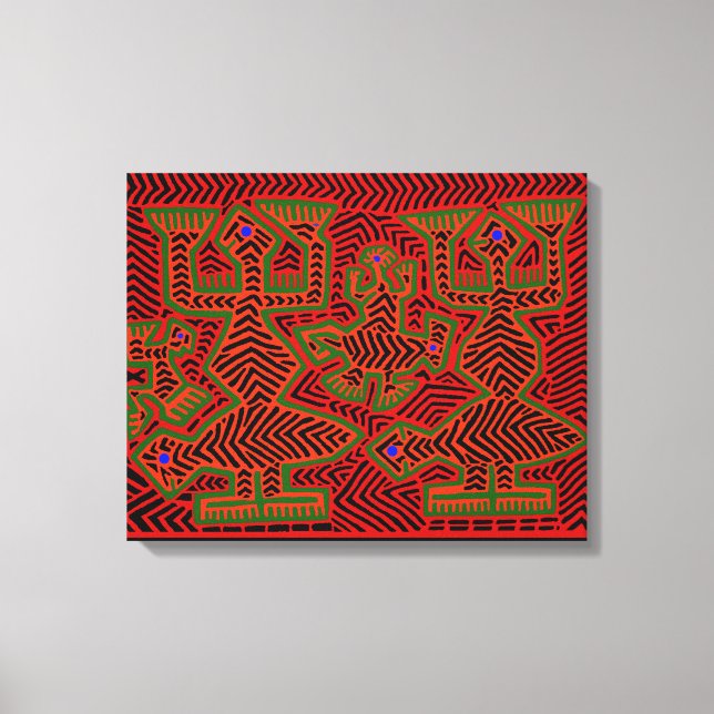 Lienzo Espíritus de chamanes indios Kuna (Anverso)