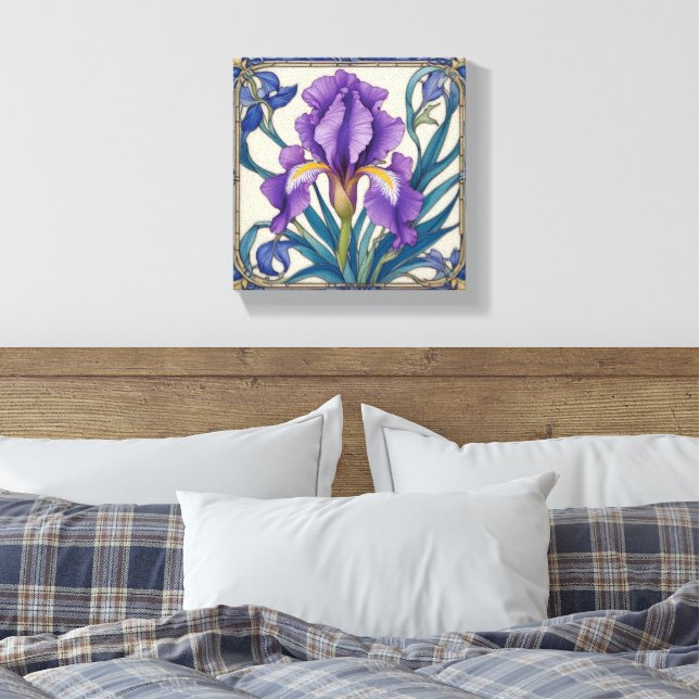 Lienzo Esplendor de Iris Púrpura (Insitu(Dormitorio))