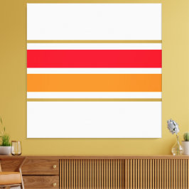 Lienzo Esporádico Naranja Rojo Brillante Carreras Rayas E