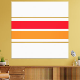 Lienzo Esporádico Naranja Rojo Brillante Carreras Rayas E