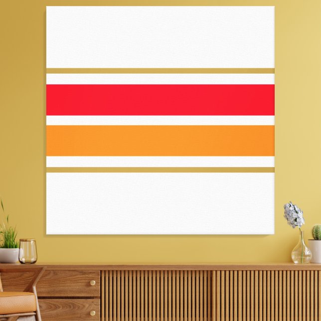 Lienzo Esporádico Naranja Rojo Brillante Carreras Rayas E (Insitu (Sala de estar))