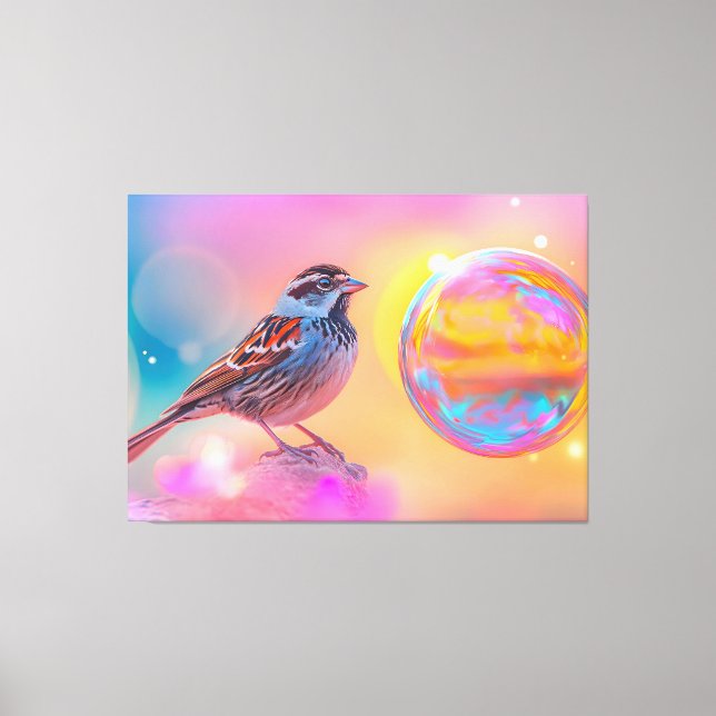 Lienzo Espuma colorida y burbuja arcoiris (Anverso)