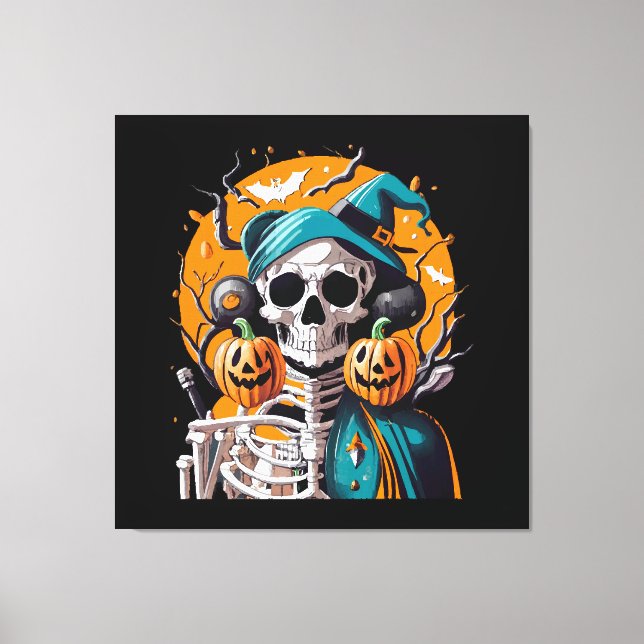 Lienzo Esqueleto y calabaza (Anverso)