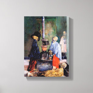 Lienzo Esqueletos que se calientan