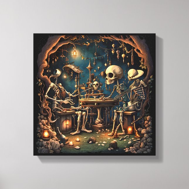 Lienzo Esqueletos Surrealistas III (Anverso)
