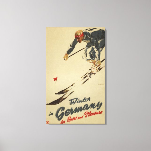 Lienzo Esquí de descenso - Promo de deportes y placer (Anverso)